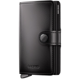 Secrid Premium Miniwallet Dusk in black with a sleek front design, compact leather wallet for cards and cash.