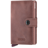 Secrid Vintage Miniwallet in mauve, front view showing compact leather wallet with card slots and sleek design.