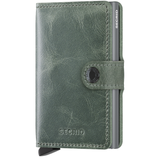 Secrid Vintage Miniwallet in sage green showing front view, compact wallet with card slots and minimalist design.