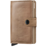 Secrid Miniwallet in vintage taupe color featuring a compact leather wallet with card slots and sleek design.