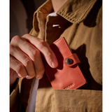 Secrid Vintage Miniwallet showing compact leather design with card slots on a home lifestyle background
