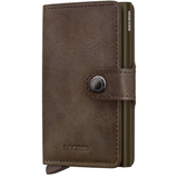 Secrid Miniwallet in vintage oak leather, compact wallet with card slots and RFID protection, stylish and durable for everyday use.