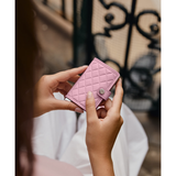 Secrid Premium Miniwallet with embossed diamond pattern, compact leather wallet featuring card slots and sleek design.