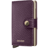 Secrid Miniwallet Pebble in grape color showing front view with card slots and compact wallet design.