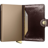 Secrid Premium Miniwallet in Naplak with mahogany finish, compact leather wallet featuring card slots and sleek design.