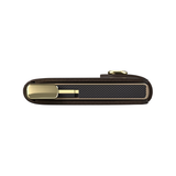 Secrid Premium Miniwallet in Naplak leather with mahogany color and gold accents, showcasing its compact, stylish design.