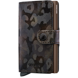 Secrid Miniwallet Jungle in brown with front view showcasing compact leather wallet with card slots and sleek design.