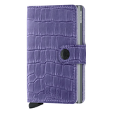 Secrid Miniwallet Cleo in lavender with front view, showcasing compact design and card slots for secure storage.