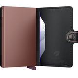 Secrid Miniwallet Mirum in black with rose accents, compact leather wallet with card slots and sleek design.