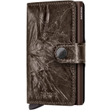Secrid Miniwallet Crunch in bronze showing the front design, compact leather wallet with card slots and sleek finish.