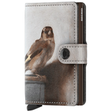 Secrid Miniwallet Art with mar-goldfinch design, compact leather wallet featuring card slots and sleek front view.