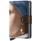Secrid Miniwallet Art in marbled pearl design, compact leather wallet with card slots and sleek finish.