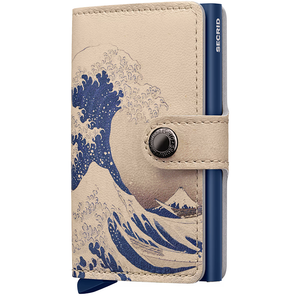 Secrid Miniwallet Art in marbled wave design showing front view of compact leather wallet with card slots