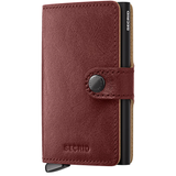 Secrid Premium Miniwallet Basco in brown leather showing front view with card slots and sleek design.