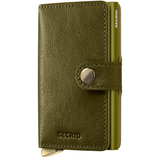 Secrid Premium Miniwallet Basco in olive color, compact wallet with card slots and sleek design, front view image.