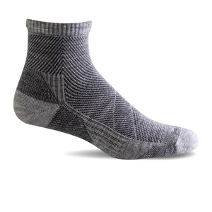Men's Sockwell Elevate Quarter sock in light grey, made with comfortable, breathable fabric for everyday wear.