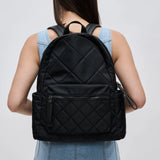 Sol and Selene Motivator backpack in black with multiple compartments and adjustable straps, perfect for everyday use.