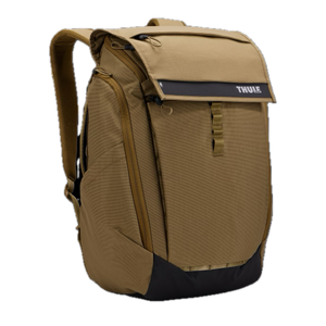Thule Paramount 26L backpack with multiple compartments and padded shoulder straps, designed for outdoor and everyday use