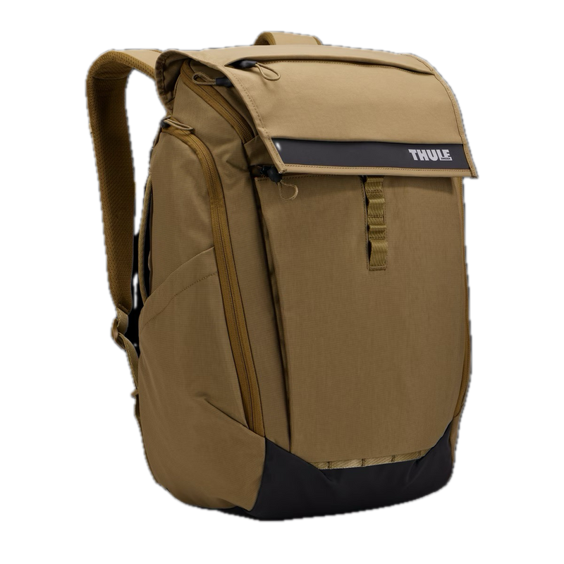 Thule Paramount 26L backpack with multiple compartments and padded shoulder straps, designed for outdoor and everyday use