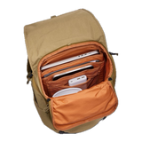 Thule Paramount Backpack 26L with multiple compartments, padded straps, and sleek black design for outdoor and daily use.