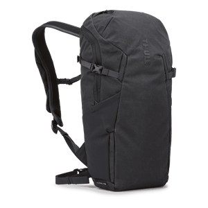 Thule AllTrail X 15L backpack in obsidian color with multiple compartments and adjustable straps for outdoor adventures.