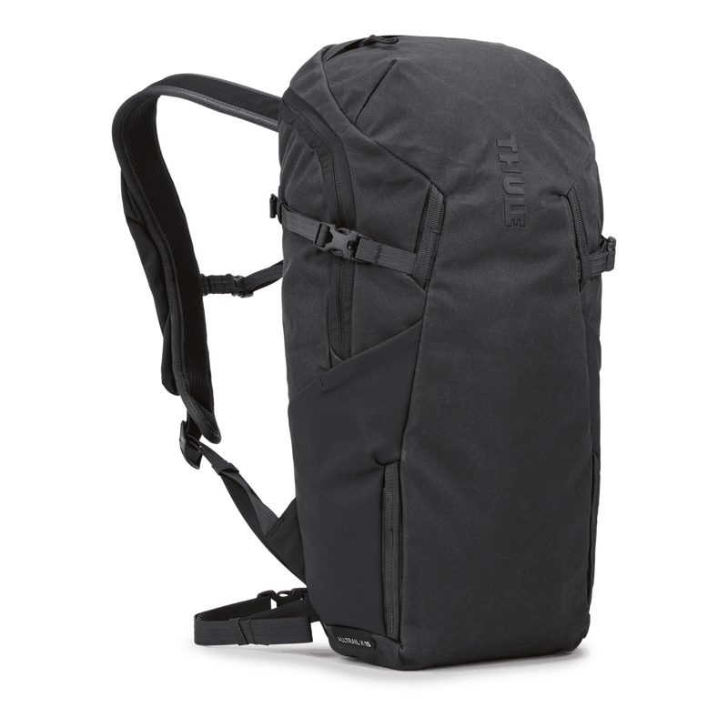 Thule AllTrail X 15L backpack in obsidian color with multiple compartments and adjustable straps for outdoor adventures.