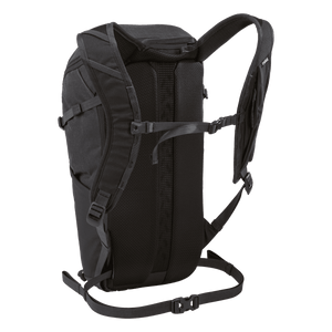 Thule AllTrail X 15L backpack in obsidian color with multiple compartments, designed for outdoor and daily use.