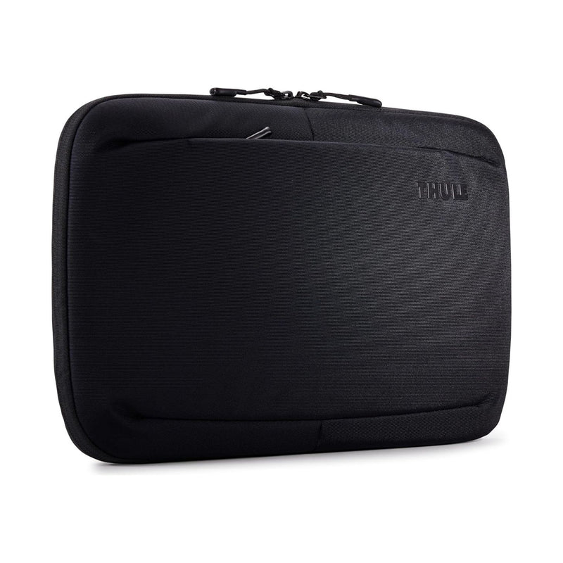 Black Thule Subterra 2 16-inch laptop sleeve with padded interior and durable exterior for safe, stylish transport.