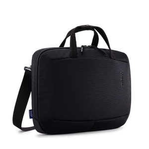 Black Thule Subterra 2 attaché briefcase with padded laptop compartment and sleek design for professional use.