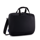 Black Thule Subterra 2 attaché briefcase with padded laptop compartment and sleek design for professional use.