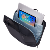 Black Thule Subterra 2 Attaché 16-inch briefcase showing sleek design with a sturdy handle and secure zipper closure.
