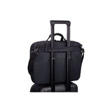 Black Thule Subterra 2 Attaché 16-inch briefcase with padded laptop compartment and sleek design.