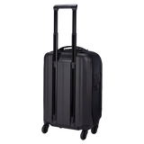 Black Thule Subterra 2 Carry-On Spinner 35L luggage with four wheels, telescoping handle, and durable hard-shell design.