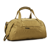 Thule Aion 35L duffel bag in nutria color with sturdy handles and zipper closure, designed for travel and outdoor use