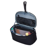Thule Subterra 2 toiletry bag in black with multiple compartments and zipper closures for travel organization.