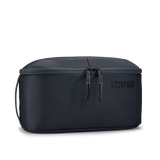 Black Thule Subterra 2 toiletry bag with multiple compartments and zippered pockets for organized travel storage