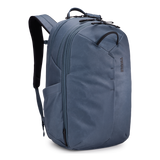Thule Aion 28L travel backpack in Nutria color with multiple compartments and padded shoulder straps for comfortable travel.