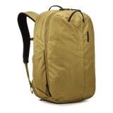 Thule Aion 28L travel backpack in Nutria color with multiple compartments and padded straps for comfortable carrying.