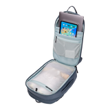 Thule Aion 28L travel backpack with multiple compartments and padded straps, designed for comfortable travel and everyday use.