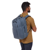 Thule Aion 28L travel backpack with multiple compartments and padded straps, designed for comfortable and organized travel.