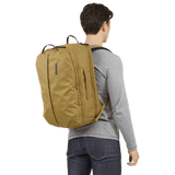 Thule Aion 40L travel backpack with multiple compartments and padded straps, designed for comfortable travel and storage.