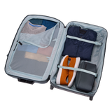 Thule Subterra 2 90L wheeled duffel bag with sturdy wheels and adjustable handle, designed for durable travel storage.