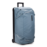 Thule Chasm wheeled checked duffel bag with sturdy wheels, large main compartment, and durable fabric for travel.