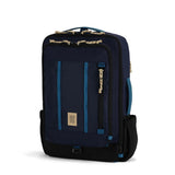 Navy Sahara Topo Designs Global Travel Bag 30L backpack with multiple compartments and adjustable straps.