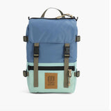 Topo Designs Rover Pack Mini backpack with adjustable straps and multiple compartments, designed for outdoor and daily use.