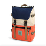 Topo Designs Rover Pack Classic backpack with adjustable straps and front zip pocket, made of durable fabric.