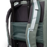 Topo Designs Global Travel Backpack in rugged fabric with adjustable straps and multiple compartments, ready for adventure.