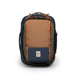 Topo Designs Global Travel Backpack with multiple compartments and durable fabric, ideal for travel and daily use.