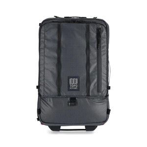 Black Topo Designs Apex Roller carry-on luggage with a grid pattern, lightweight and durable for travel.