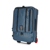Topo Designs Apex Roller carry-on luggage in Pond Blue Grid with durable fabric and sleek design, suitable for travel.